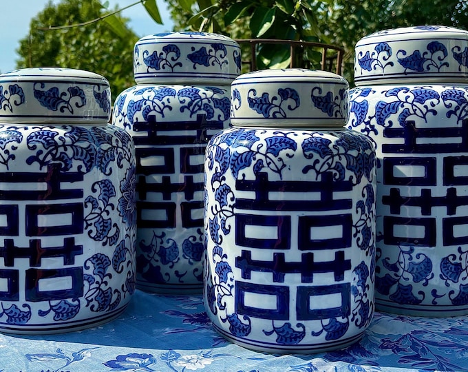 Chinoiserie Double Happiness Jar *Each sold separately