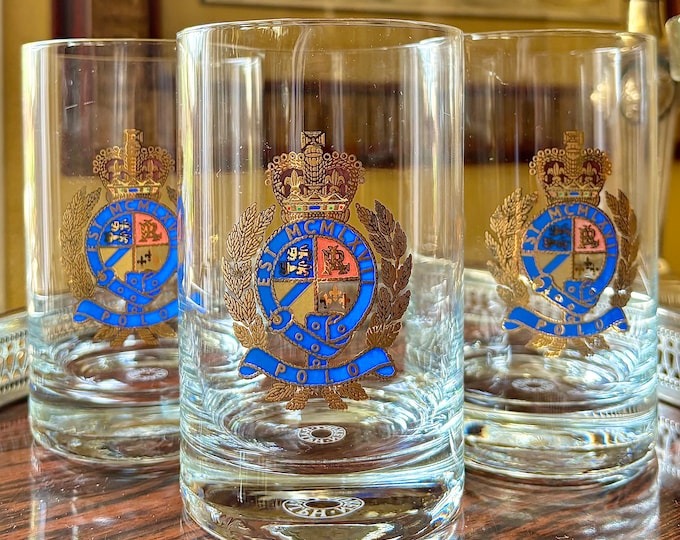 Ralph Lauren Polo Crest Crystal Barware *Trio