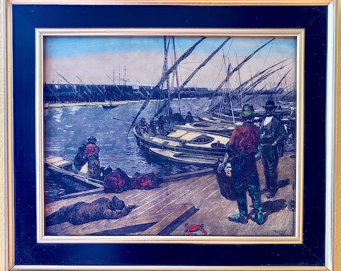 Henry Francois Farny Framed Hand Colored & Etched Resin Plate/Panel