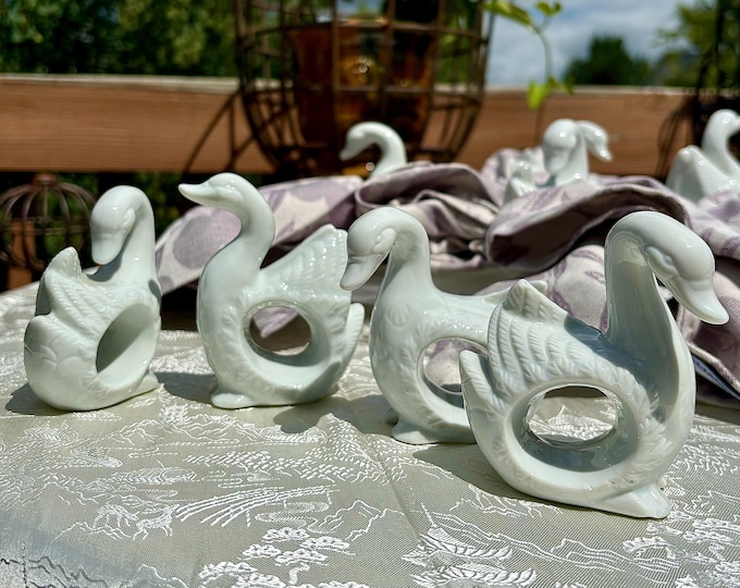 Porcelain Swan Napkin Holders *Set of 8
