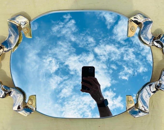 Godinger Gold Tone Bow Vanity Mirror