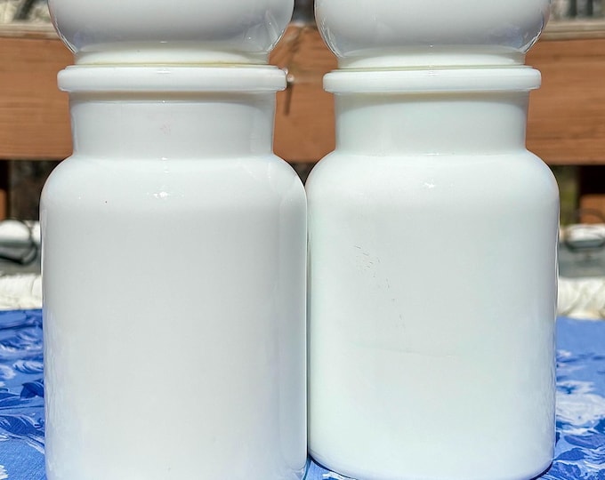 Vintage Belgium Milk Glass Apothecary Jars *Each sold separately