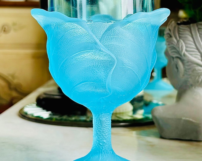 Rare LG Wright Cabbage Leaf Goblet’s *Set of 6