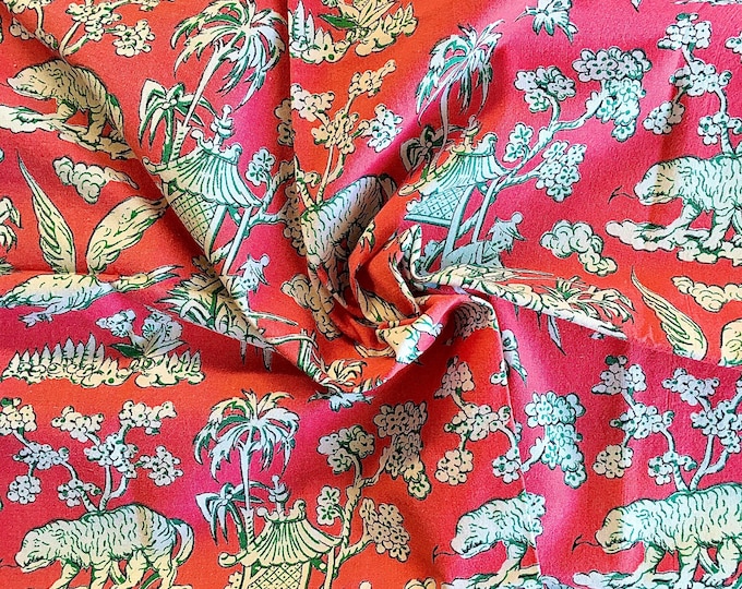 Pierre Frey for Pierre Deux Pink Chinoiserie Fabric
