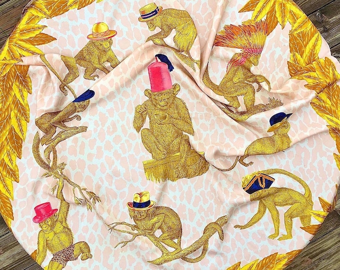Gucci Vintage Silk Monkey Scarf