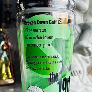Vintage 19th Hole Recipe Cocktail Shaker by Precidio image 4