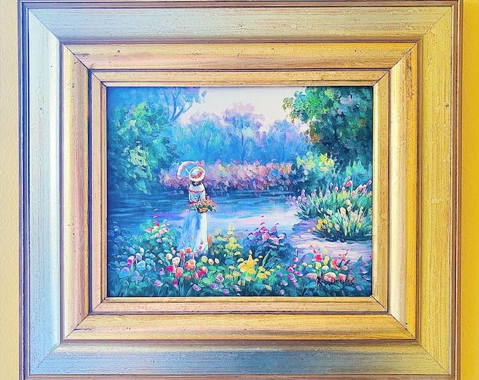 Victorian Framed Oil Painting by R. Davis