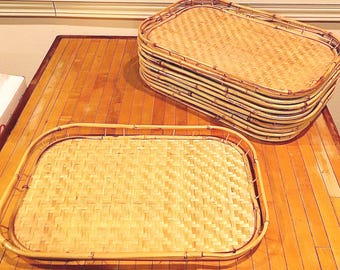 Vintage Rattan & Bamboo Trays *Each sold separately