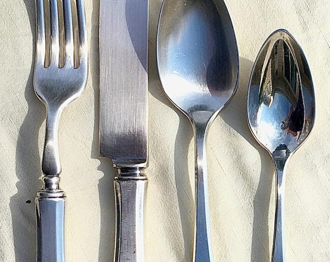 Antique Deco 28 Piece "Adam 1917" Silver Plate Flatware *Setting for 8
