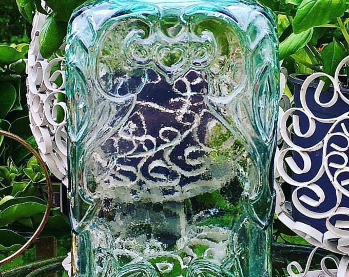 Vintage Italian Vetreria Etrusca Sea Glass Canister