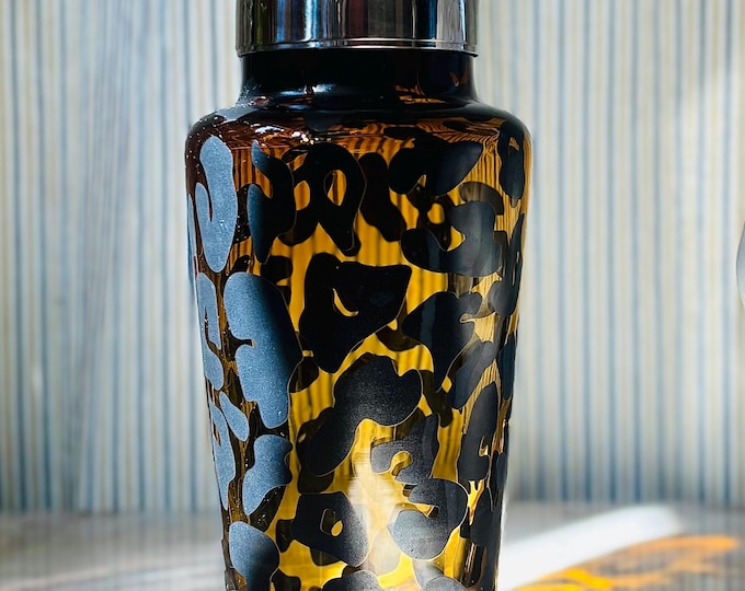 Regency Leopard Glass Cocktail Shaker