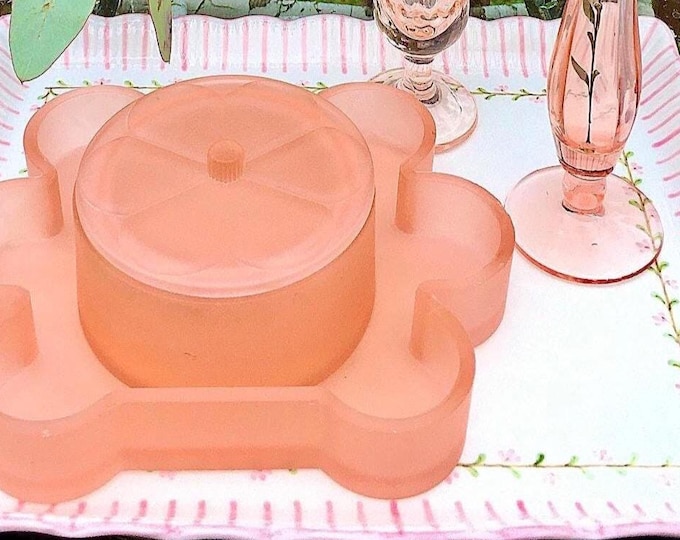 Lenox Imperial Glass Pink Satin Trinket Powder Box