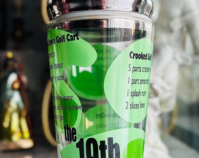 Vintage 19th Hole Recipe Cocktail Shaker by Precidio