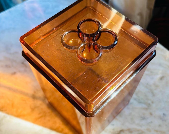 Mid-Century Gunner Cyrén Scandinavia For Dansk Amber Lucite Storage Container