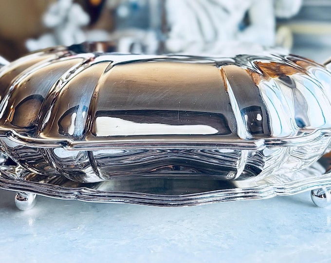 Gorham "Heritage Newport" Silver Plated Covered Double Vegetable With Presentation Tray *3 Piece Set