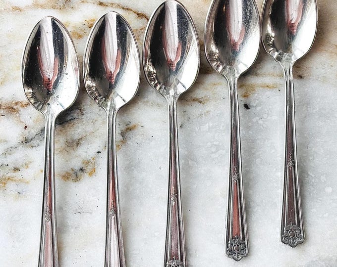 Antique Rogers & Bros. Silver Plated “1928 Majestic” Demitasse Spoons *Set of 5