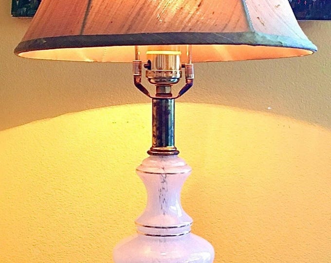Regency Italian Murano Dolphin & Marble Table Lamp *Silk Shantung Gold Shade Included