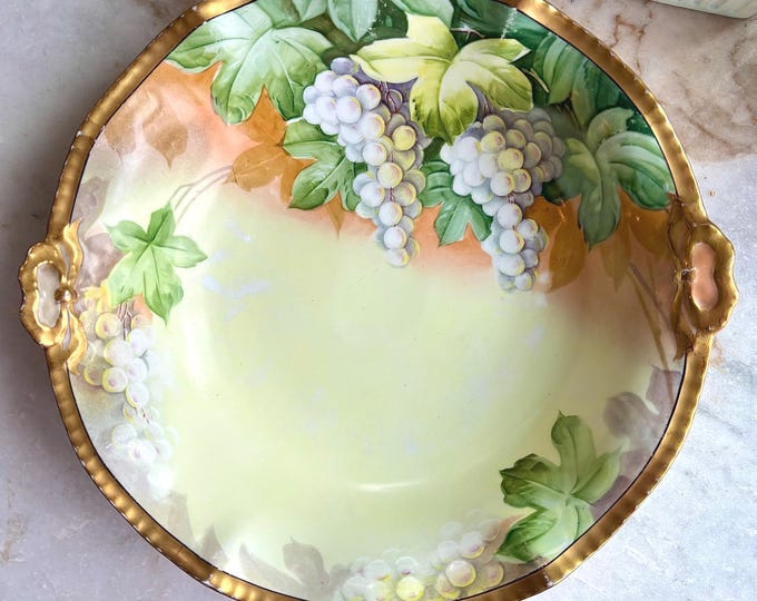 Antique Limoges GD & Cie Hand Painted Serving Bowl