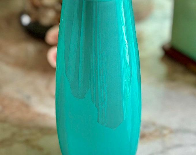 Modernist Luciano Vistosi Cased Teal Green Vase