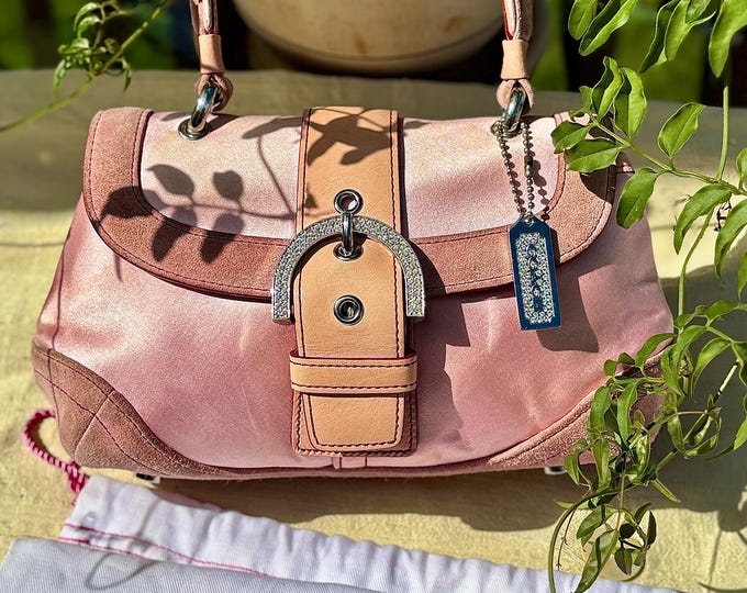 Rare Coach Limited Edition Pink #8975 Mini Satin & Swarovski Collection Bag
