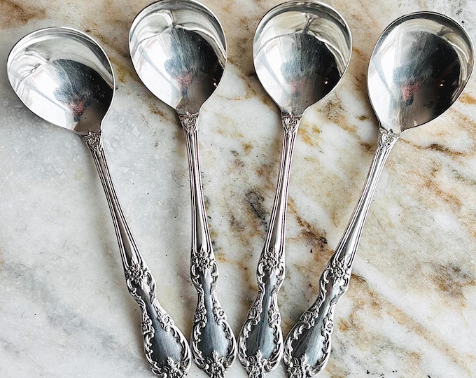 William Rogers “Grand Elegance” Extra Plate Sugar/Boullion/Gumbo Spoons *Set of 4
