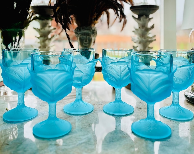 Rare LG Wright Cabbage Leaf Goblet’s *Set of 6