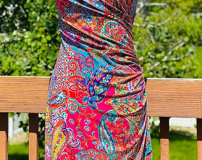 Lauren Ralph Lauren Paisley Ruched Dress Ladies PM/M