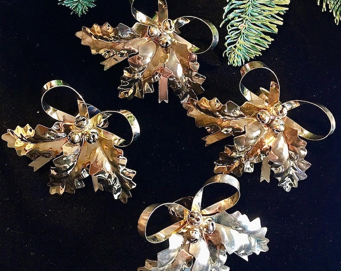 Avon Brass Bell & Holly Candle Hugger/Napkin Ring