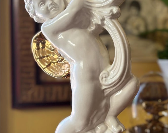 Hollywood Regency Winged Cherub Candelabra