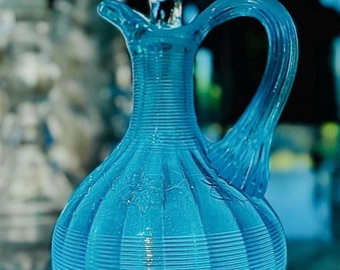 Antique Northwood Glass “Alaska” Blue Opalescent Cruet