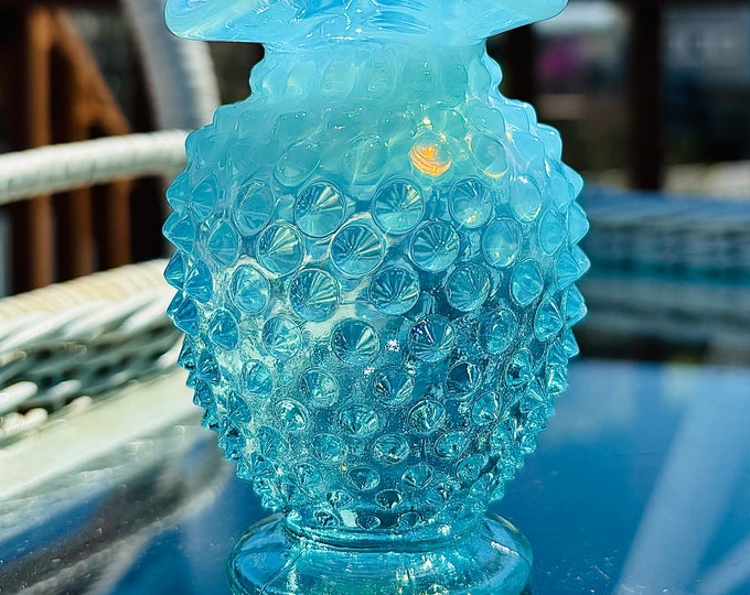 Fenton Opalescent Spiked Hobnail Bud Vase