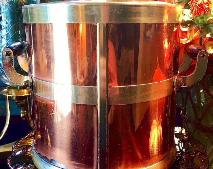Mid-Century Kraftware NYC Copper & Brass Ice Bucket