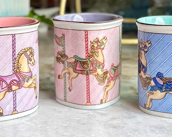 Trio of Takahashi Carousel Horse Mugs