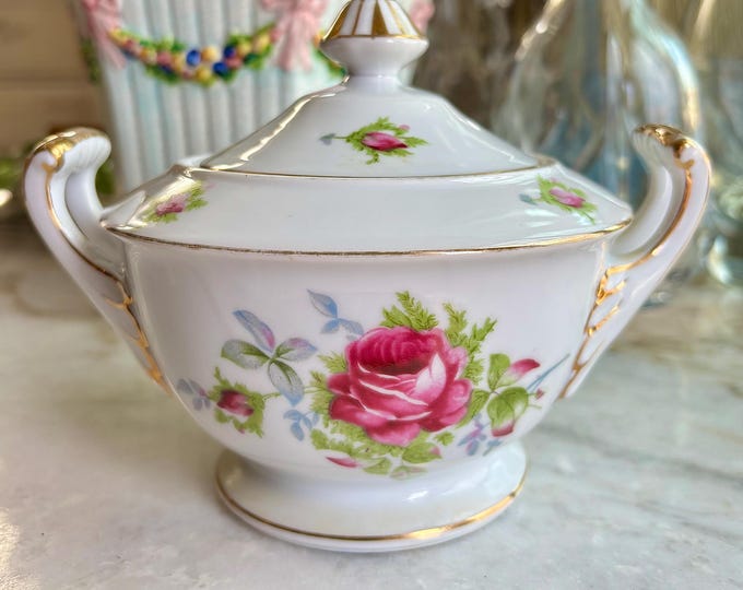 Dresden Rose Footed Sugar Bowl by Mikuni