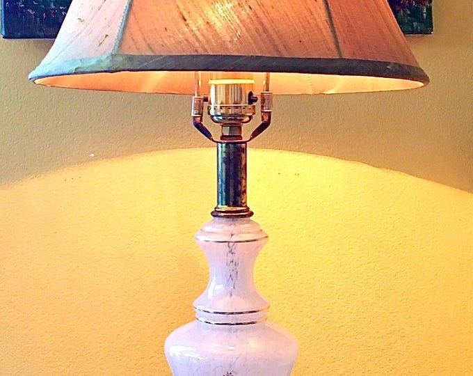 Regency Italian Murano Dolphin & Marble Table Lamp