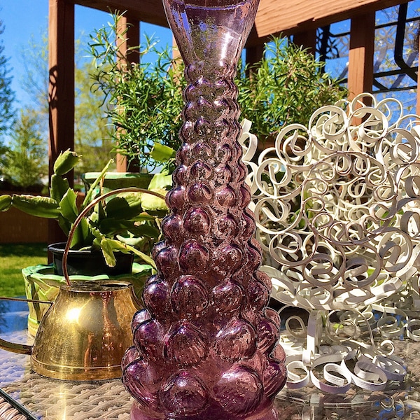 Rare Blenko Wayne Husted Lilac Bubble Vase