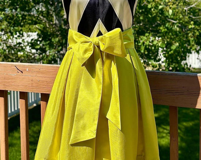 Moulinette Soeurs x Vêtements Chartreuse & Black Chevron Bowed Dress Ladies 4