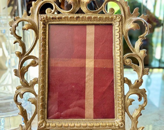 Baroque Guilded Cast Metal Easel Frame or Mirror