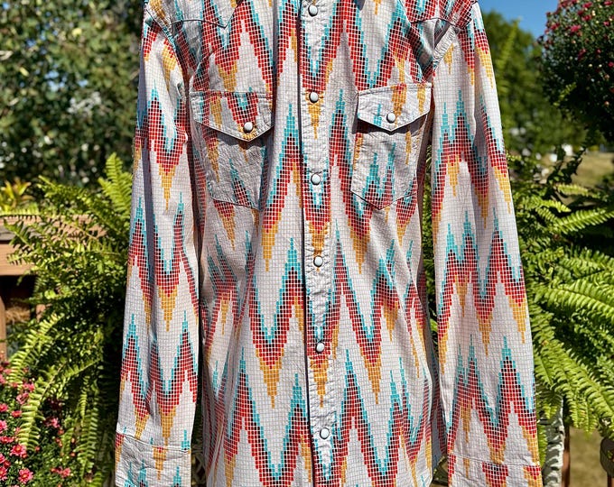 Rock & Roll Denim “Dale Brisby” Western Snap Shirt Men’s M Modern Fit