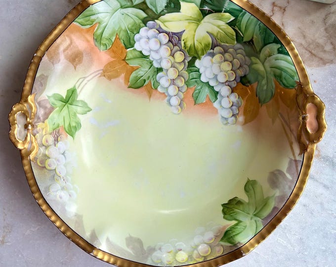 Antique Limoges GD & Cie Hand Painted Serving Bowl