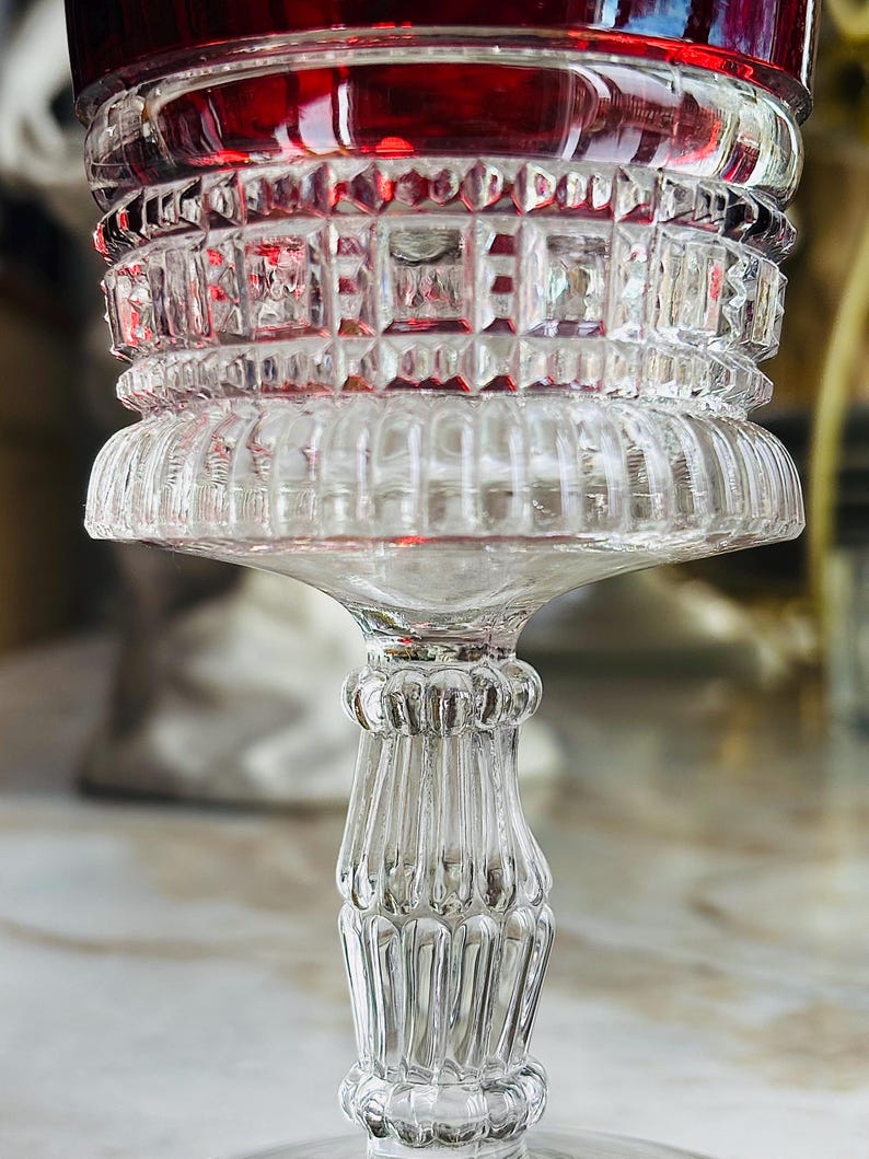 Antique Victorian EAPG Glass Ruby Flash Goblets *set of 4 - Etsy