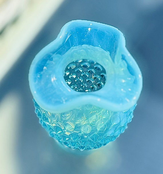 '50~'60 フェントン Fenton Blue Hobnail 美品 VINTAGE FENTON ART GLASS BLUE HOBNAIL OPALESCENT CREAM SUGAR