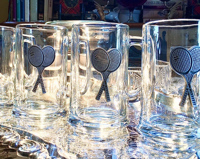 Libbey Vintage Tennis Pint Glasses Set of 4