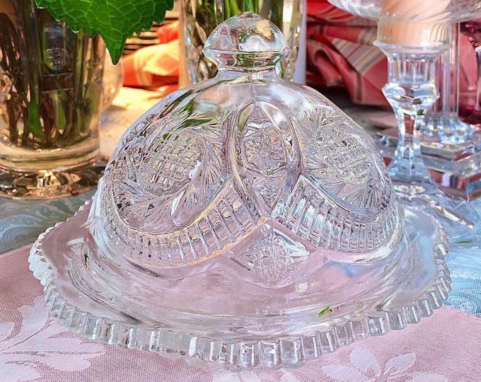 Antique EAPG McKee Glass Butter/Cheese Dome