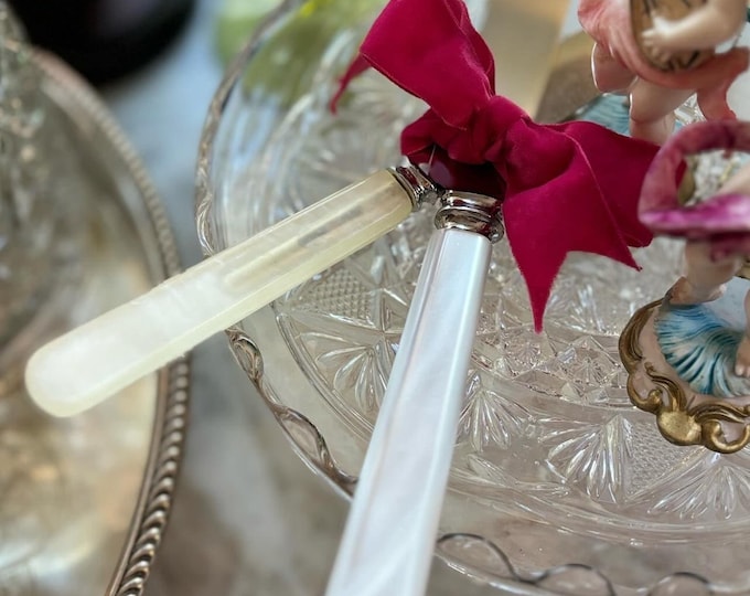 Mother of Pearl Cake Knife Set by Prill Sheffield, England