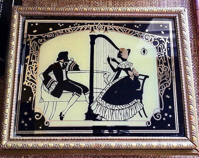 Victorian Reverse Silhouette Art Jewelry Box