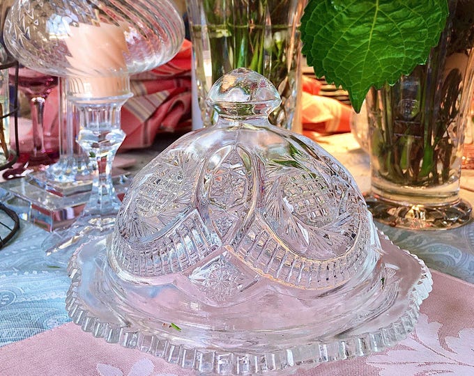 Antique EAPG McKee Glass Butter/Cheese Dome