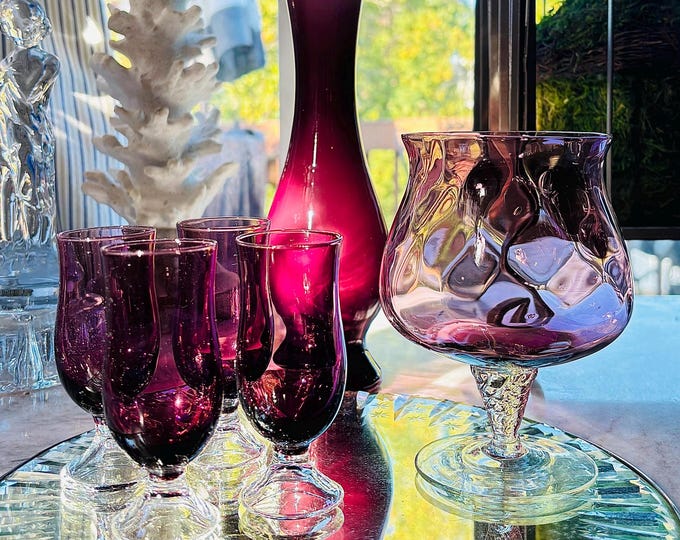 Mid-Century Italian Empoli Cordial Set *5 Piece Set