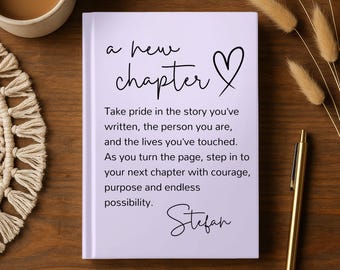 Personalized Next Chapter Journal, Encouragement Gift, Custom Notebook for New Beginnings, Life Transition Keepsake