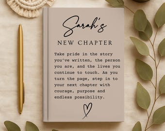 New Chapter Journal Custom Office Leaving Gift for Coworker, Personalized Retirement Notebook for Boss, Farewell Bestie Appreciation Gift